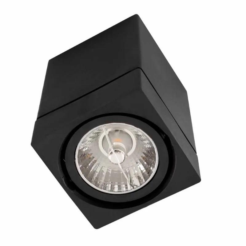 Spot Sobrepor Quadrado abs Preto p/ AR70 GU10 SZ292/3S Megalux ST3029