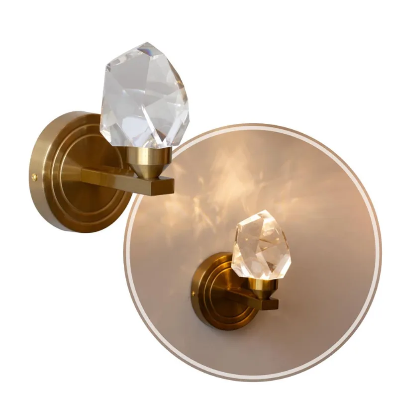 Arandela Cristal 5W Branco Quente Dourada DCB02128 Sindora ST2907