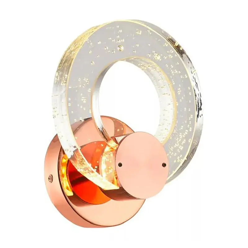 Arandela 15x15CM 5W 3000K BIVOLT METAL+CRISTAL ROSE CX MASTER:58x19x37CM 12KG (10 UN.) CX UN.:18x11x17,5CM 1KG Sindora DCB02131