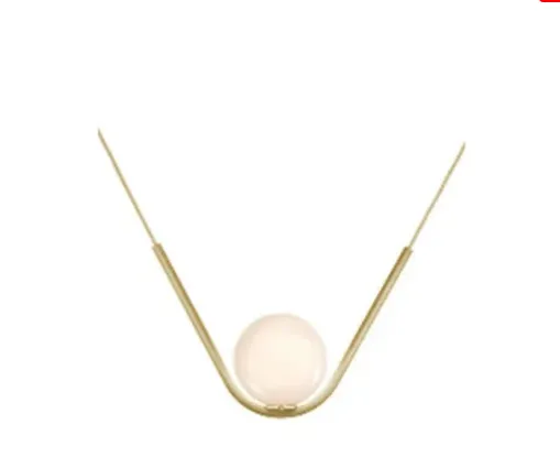 Pendente Globo de Vidro Branco e Metal Bronze 1 Lâmpada E27 Bivolt 55x35cm (Globo 20cm) - Sindora DCD02041