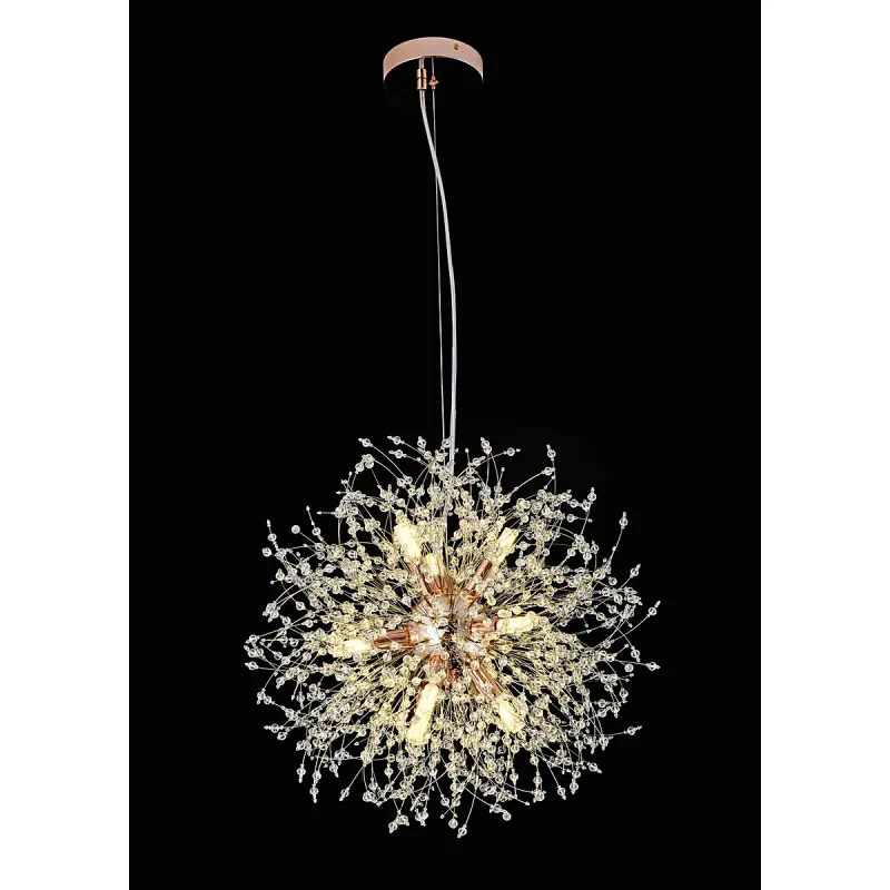 Pendente de Metal Dourado 9 Lâmpadas G9 50cm - Sindora DCD00758