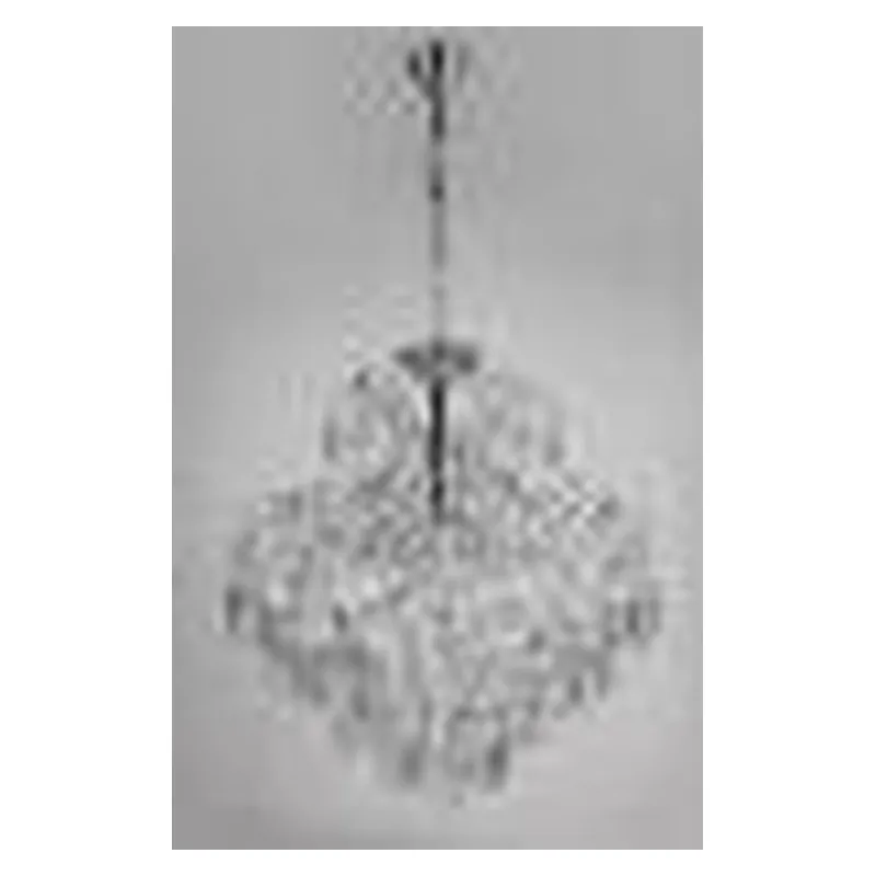 Pendente de Cristal e Metal Cromado 6 Lâmpadas E14 60x68cm - Sindora DCD00444