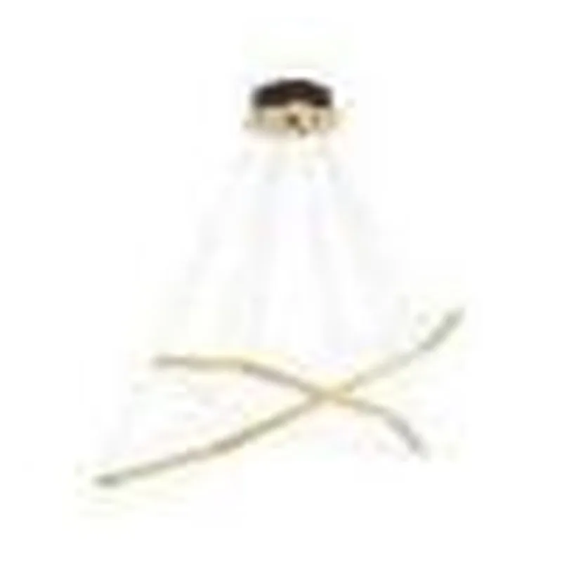 Pendente Hexagonal LED de Inox Champagne e Silicone 43W 3000K Bivolt 51x71cm - Sindora DCD01258