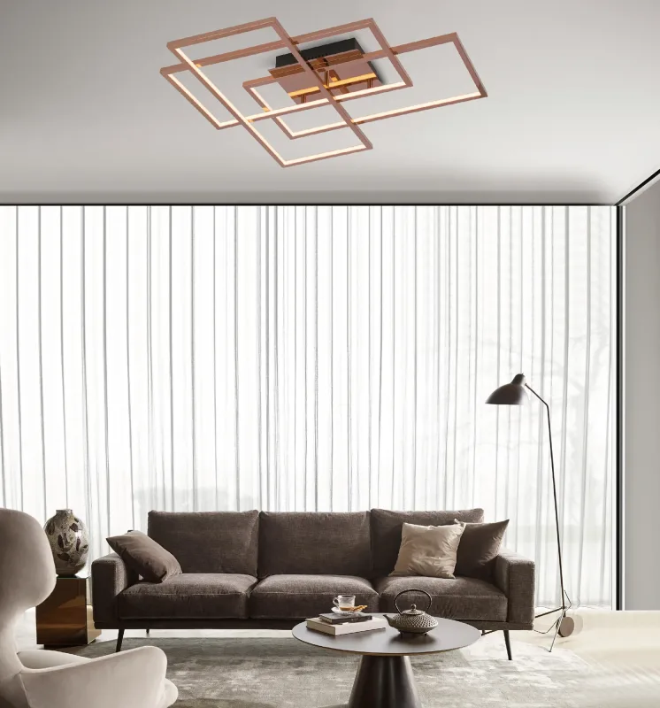 Plafon 76x65x10,5CM 73W 3000K BIVOLT INOX +SILICONE ROSE CX:77x66x11CM 5,4KG Sindora DCX01265