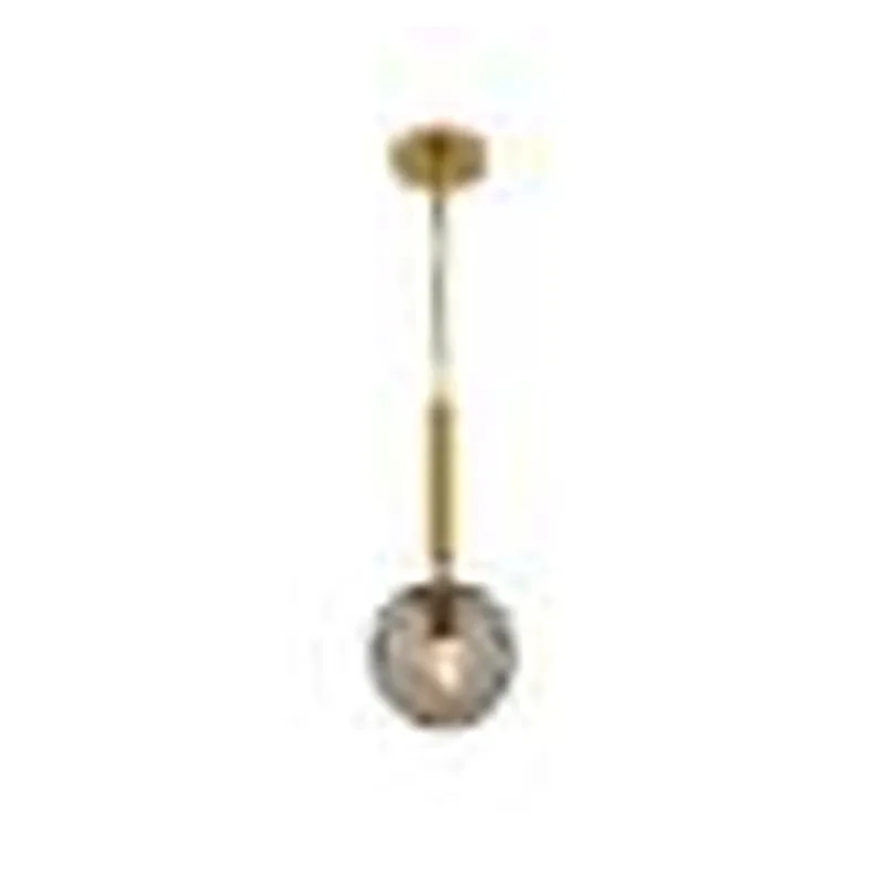 Pendente de Vidro Fumê e Metal 1 Lâmpada E27 15x40cm - Sindora DCD02144