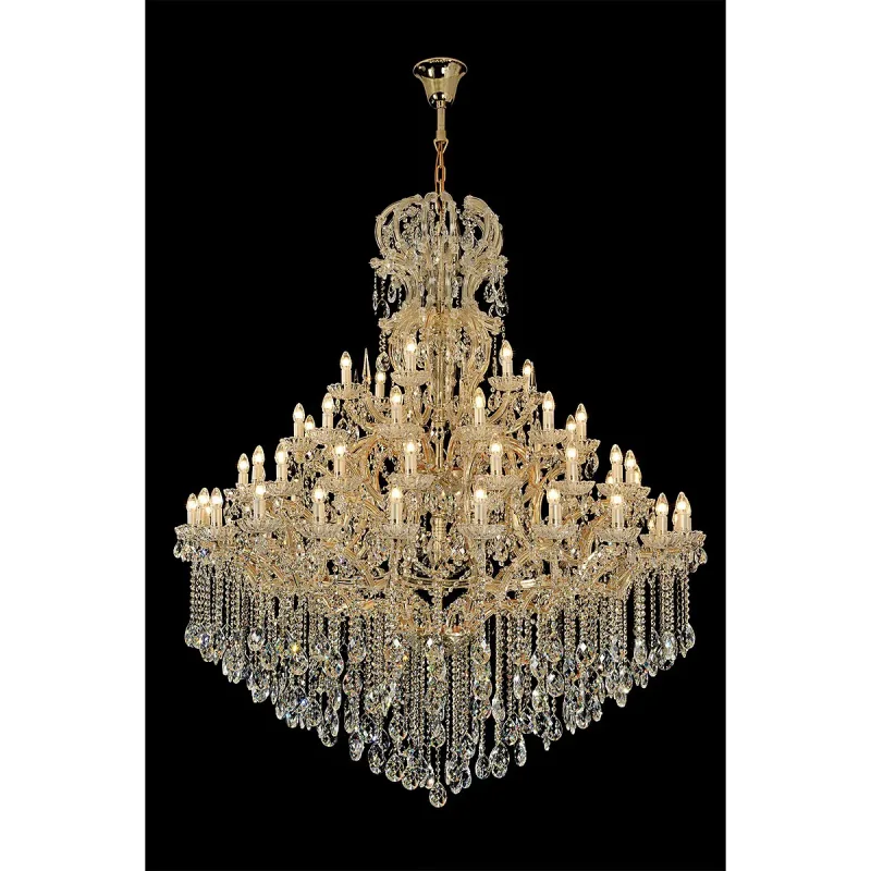 Lustre de Cristal e Metal Cromado 66 Lâmpadas E14 160x180cm - Sindora DCD00826
