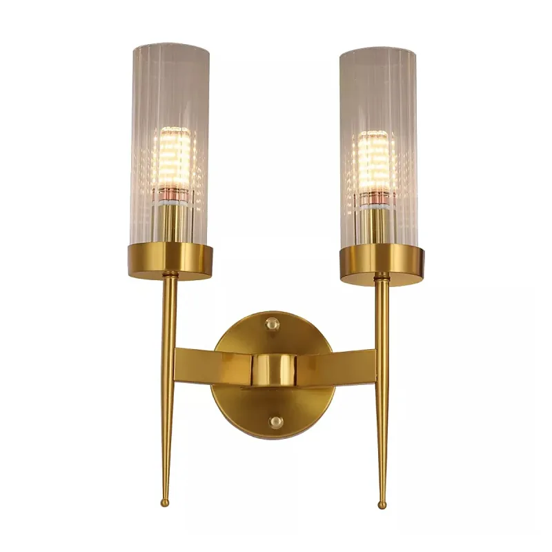 Arandela 23x43CM E14x2 METAL BRONZE+VIDRO TRANSPARENTE CX:51x31x20CM 1,8KG Sindora DCB00276