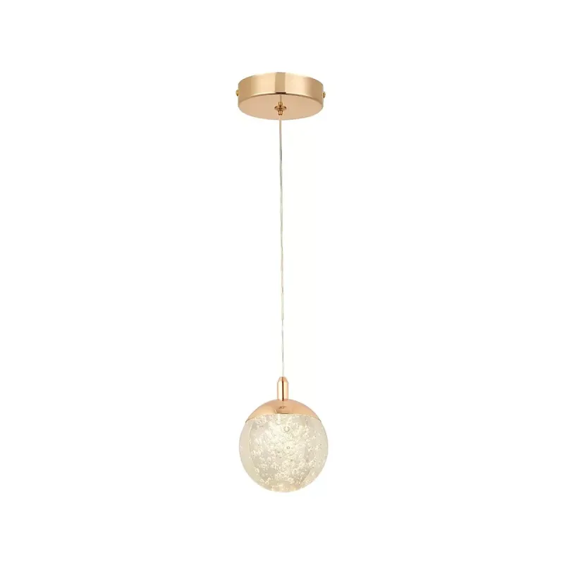 Pendente LED de Cristal e Metal Dourado 5W 3000K 10cm - Sindora DCD02151