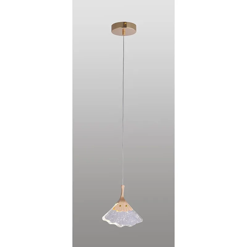 Pendente LED de Cristal e Metal Dourado 5W 3500K Bivolt 18cm - Sindora DCD02033
