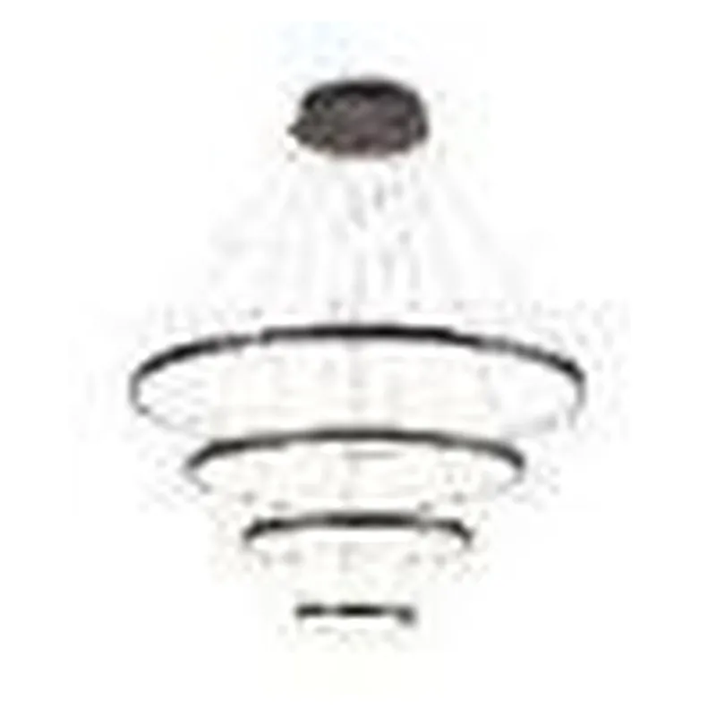 Lustre LED de Alumínio Preto e Silicone 125W 3000K Bivolt 20x40x60x80cm - Sindora DCD03012