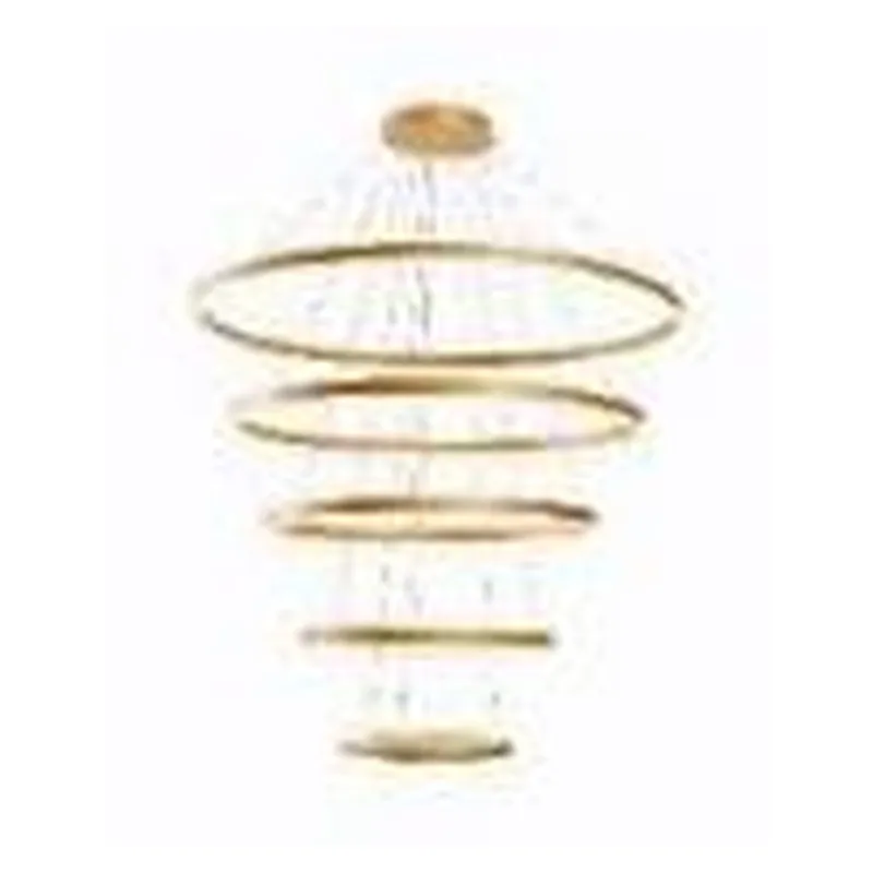 Lustre LED de Metal Dourado e Acrílico Luz Direta e Indireta 502W 3000K Bivolt 40x60x80x100x120cm - Sindora QD05245