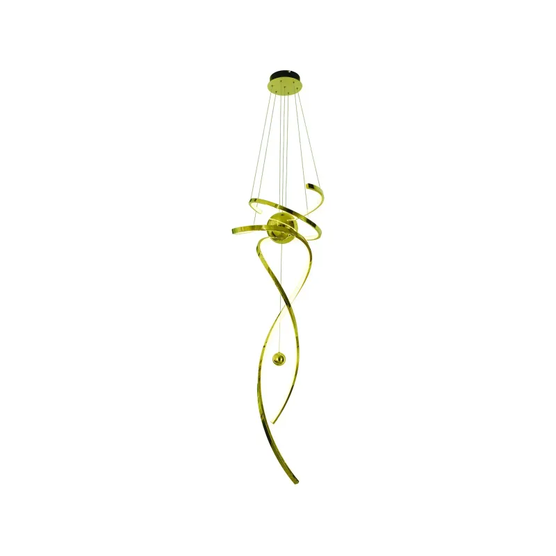 Lustre LED de Inox Dourado 117W 3000K Bivolt 60x150cm - Sindora DCD01277