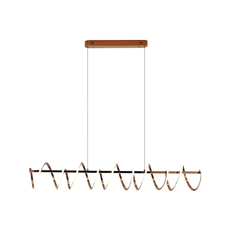 Pendente LED de Inox Champagne e Silicone 65W 3000K Bivolt 90cm - Sindora DCD01282