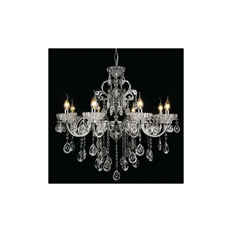Lustre de Metal Cromado 18 Lâmpadas E14 95x100cm - Sindora DCD00405-12-6