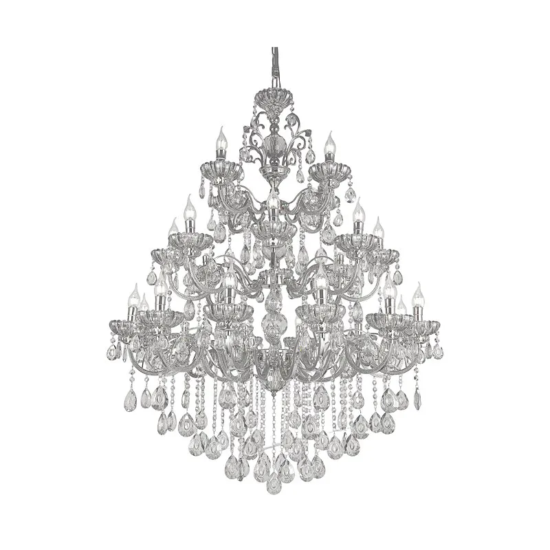 Lustre de Metal Cromado 24 Lâmpadas E14 95x150cm - Sindora DCD00405-12-8-4