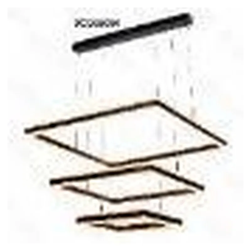 Pendente LED de Alumínio Escovado Preto e Acrílico Luz Direta e Indireta 228W 3000K 40x60x80cm - Sindora DCD03050