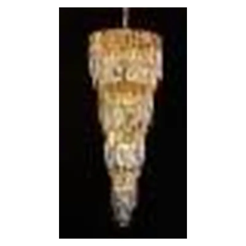 Lustre de Cristal e Inox Dourado 42 Lâmpadas E14 75x200cm - Sindora DCD03909