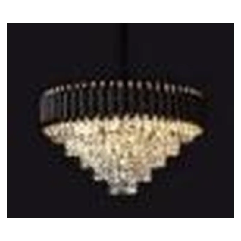 Lustre de Cristal e Metal Preto 9 Lâmpadas E14 55x33cm - Sindora DCD03910