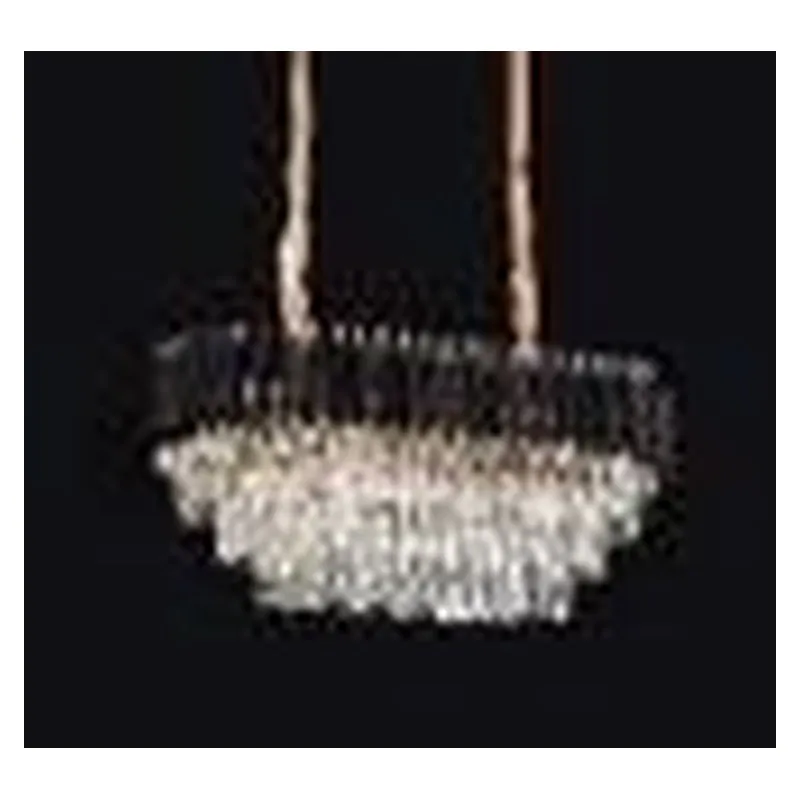 Lustre de Cristal e Metal Preto 8 Lâmpadas E14 75x35cm - Sindora DCD03912