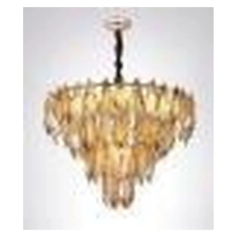 Lustre de Cristal e Metal Dourado 10 Lâmpadas E14 60x43cm - Sindora DCD03930