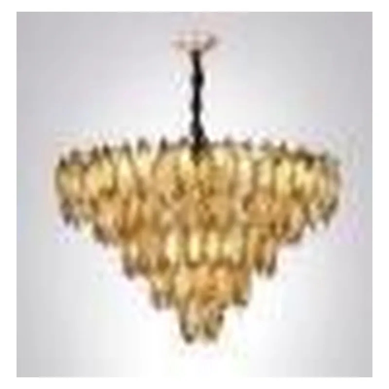Lustre de Cristal e Metal Dourado 15 Lâmpadas E14 80x50cm - Sindora DCD03931