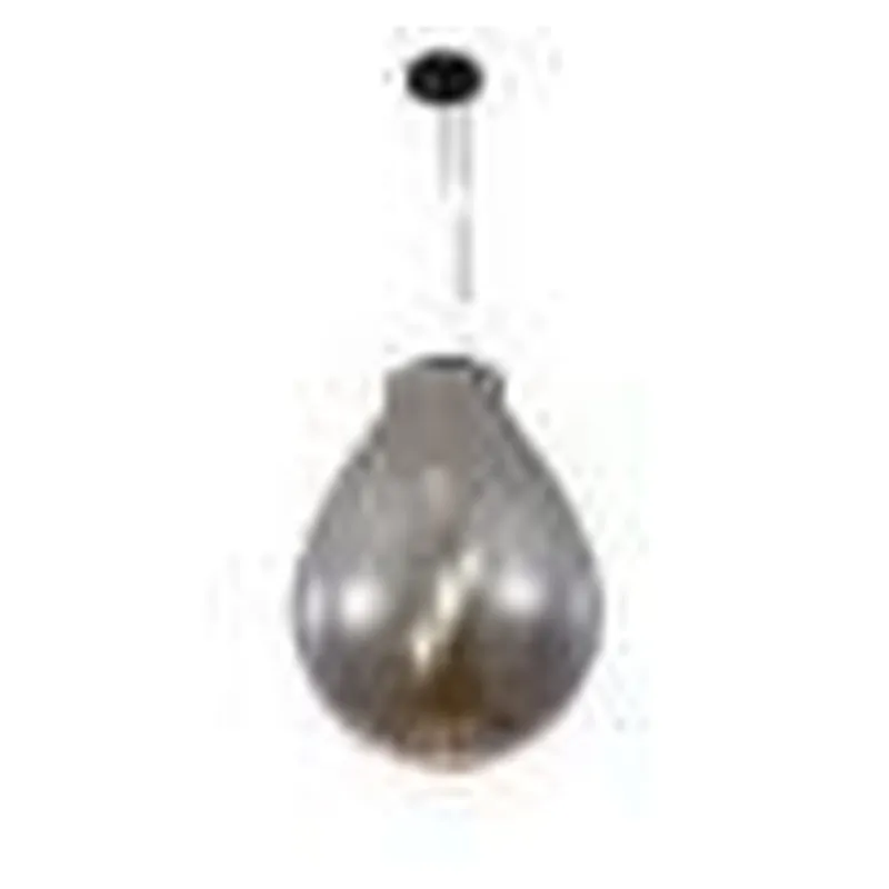 Pendente de Vidro Fumê e Metal Preto 3 Lâmpadas E27 48x62cm - Sindora DCD04013