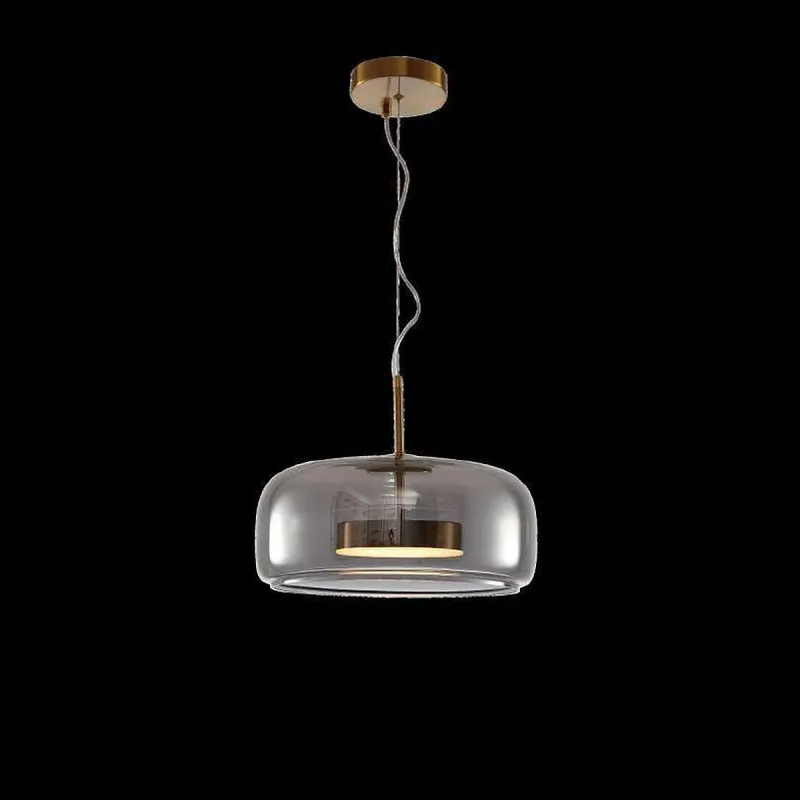 Pendente LED de Vidro Fumê e Metal Bronze 8W 3000K 33x25cm - Sindora DCD04020