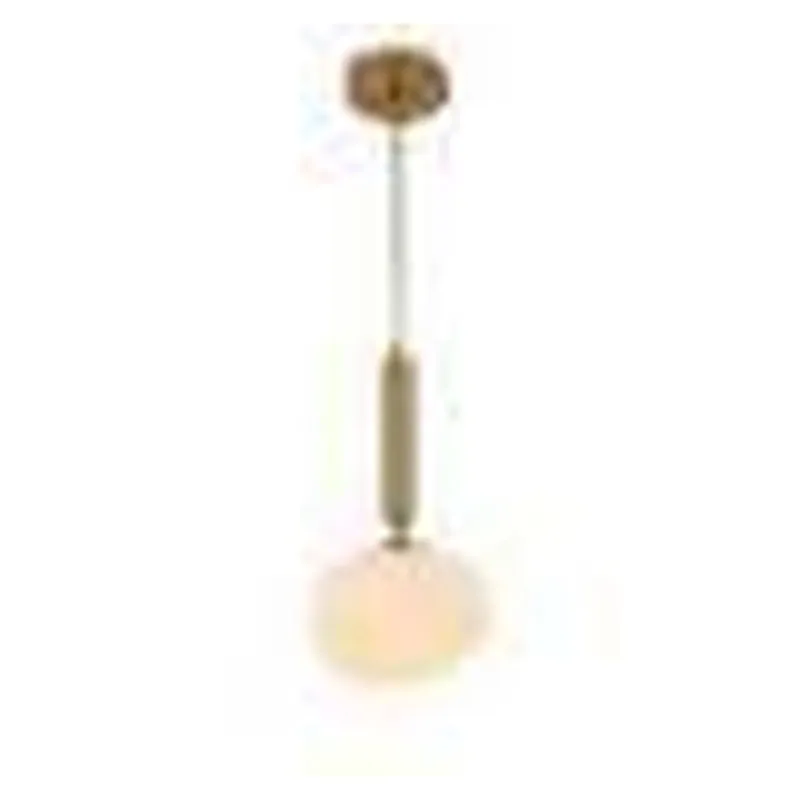 Pendente de Vidro Branco e Metal Bronze 1 Lâmpada E14 17x32cm - Sindora DCD04029