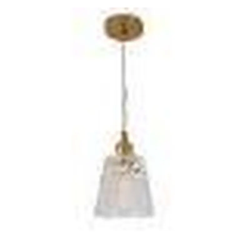 Pendente de Vidro Transparente e Metal Bronze 1 Lâmpada E27 13x18cm - Sindora DCD04033