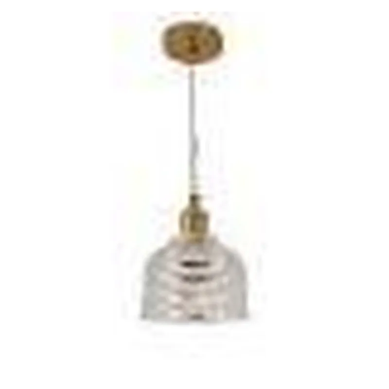 Pendente de Vidro Transparente e Metal Bronze 1 Lâmpada E27 15x17cm - Sindora DCD04036