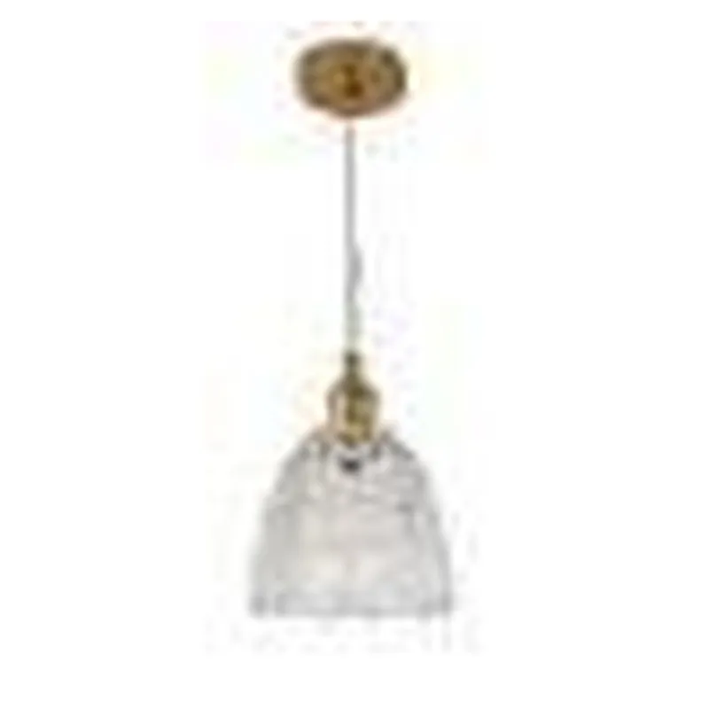 Pendente de Vidro Transparente e Metal Bronze 1 Lâmpada E27 15x19cm - Sindora DCD04037