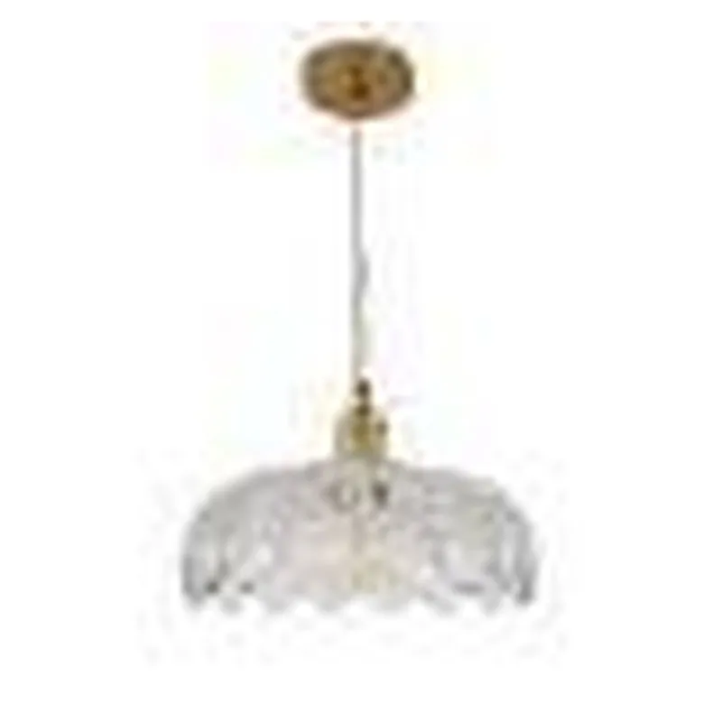 Pendente de Vidro Transparente e Metal Bronze 1 Lâmpada E27 27x17cm - Sindora DCD04039