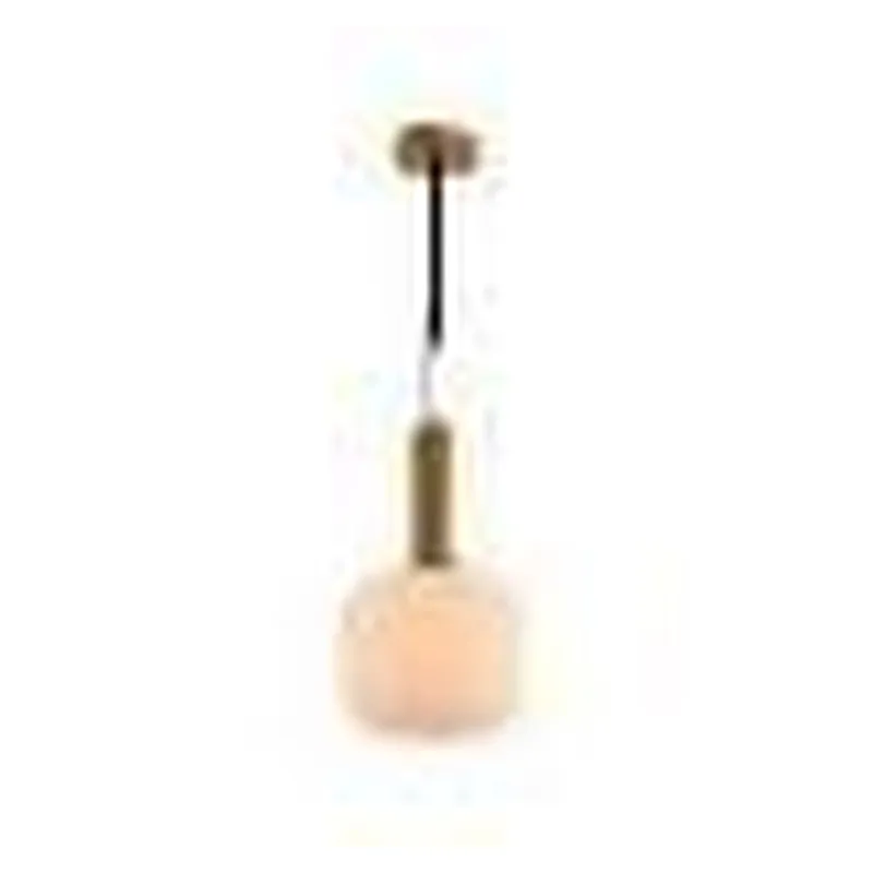 Pendente de Vidro Branco e Metal Bronze 1 Lâmpada E27 20x31cm - Sindora DCD04040