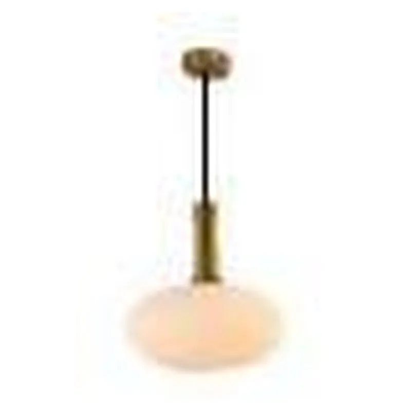 Pendente de Vidro Branco e Metal Bronze 1 Lâmpada E27 30x29cm - Sindora DCD04042
