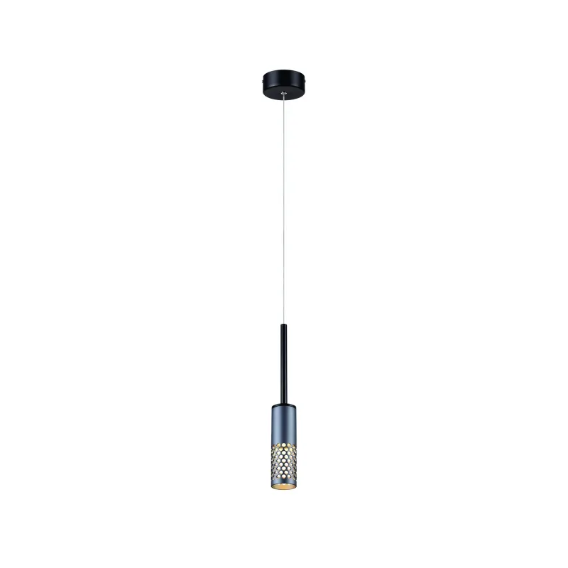 Pendente LED de Metal Cinza e Acrílico 6W 3000K Bivolt 5x16,5x19cm - Sindora DCD01809