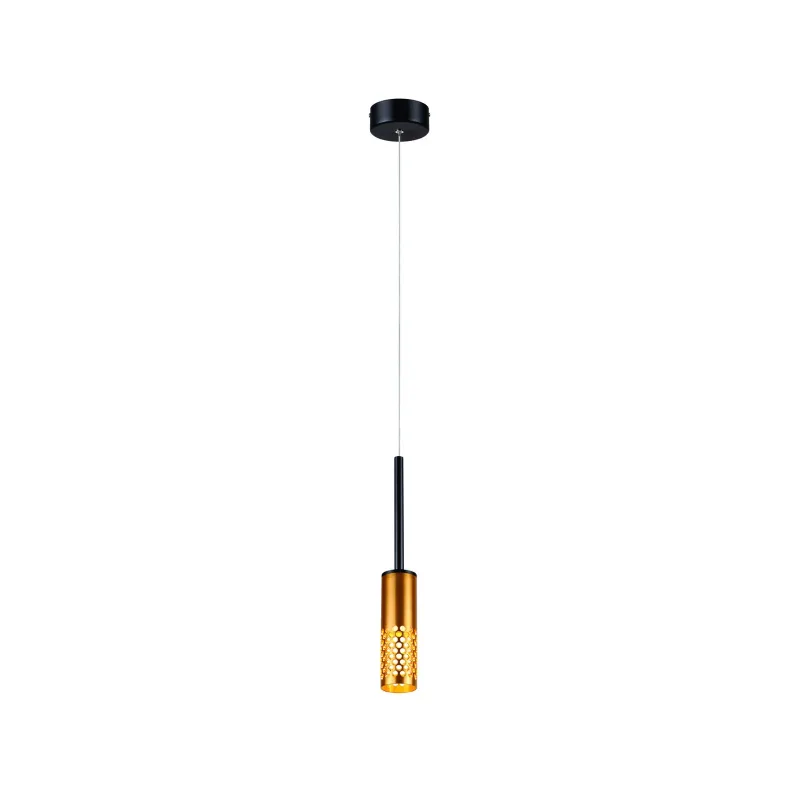 Pendente LED de Metal Dourado e Acrílico 6W 3000K Bivolt 5x16,5x19cm - Sindora DCD01810