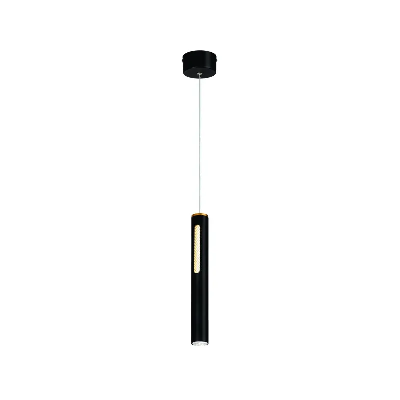 Pendente LED de Metal Preto e Acrílico 7W 3000K Bivolt 32,5x4cm - Sindora DCD01821