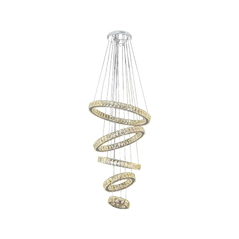 Lustre LED de Metal Cromado 75W 3000K Bivolt 20x30x40x50x60cm - Sindora DCD02813