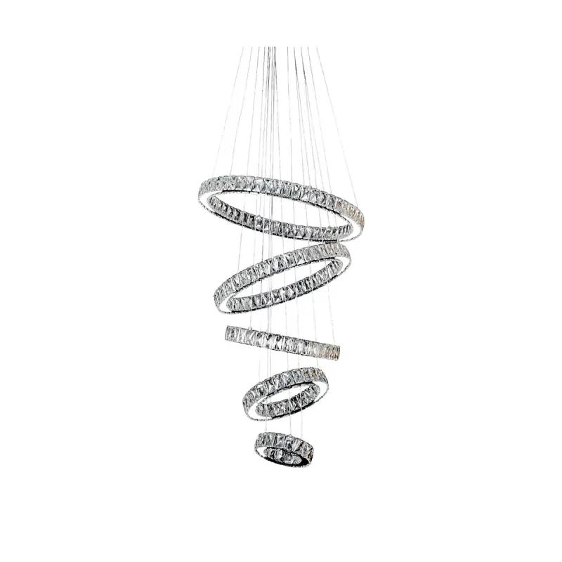 Lustre LED de Metal Cromado 75W 6000K Bivolt 20x30x40x50x60cm - Sindora DCD02814