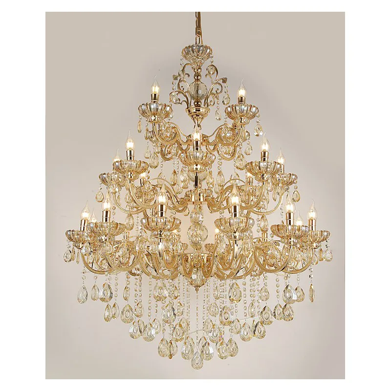 Lustre de Metal Dourado 24 Lâmpadas E14 95x150cm - Sindora DCD00409-12-8-4