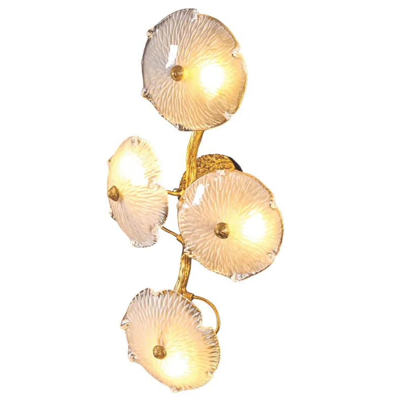 Arandela 65CM G9x4 METAL DOURADO+VIDRO CX:65x37x32CM 8,2KG Sindora DCB01741