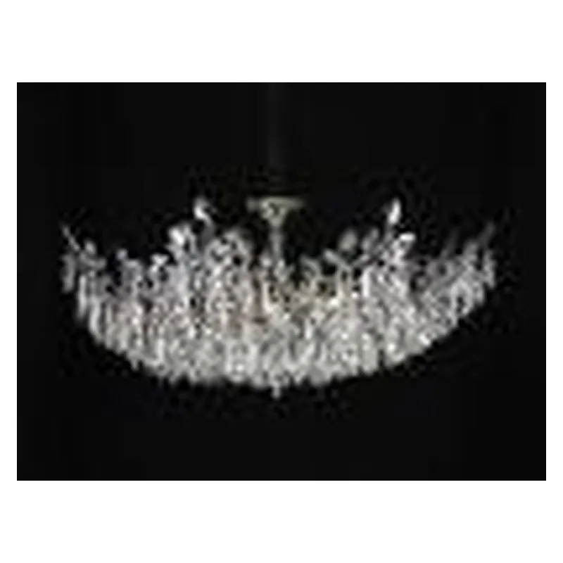 Lustre de Cristal e Metal Cromado 8 Lâmpadas E14 80x35cm - Sindora DCD00485