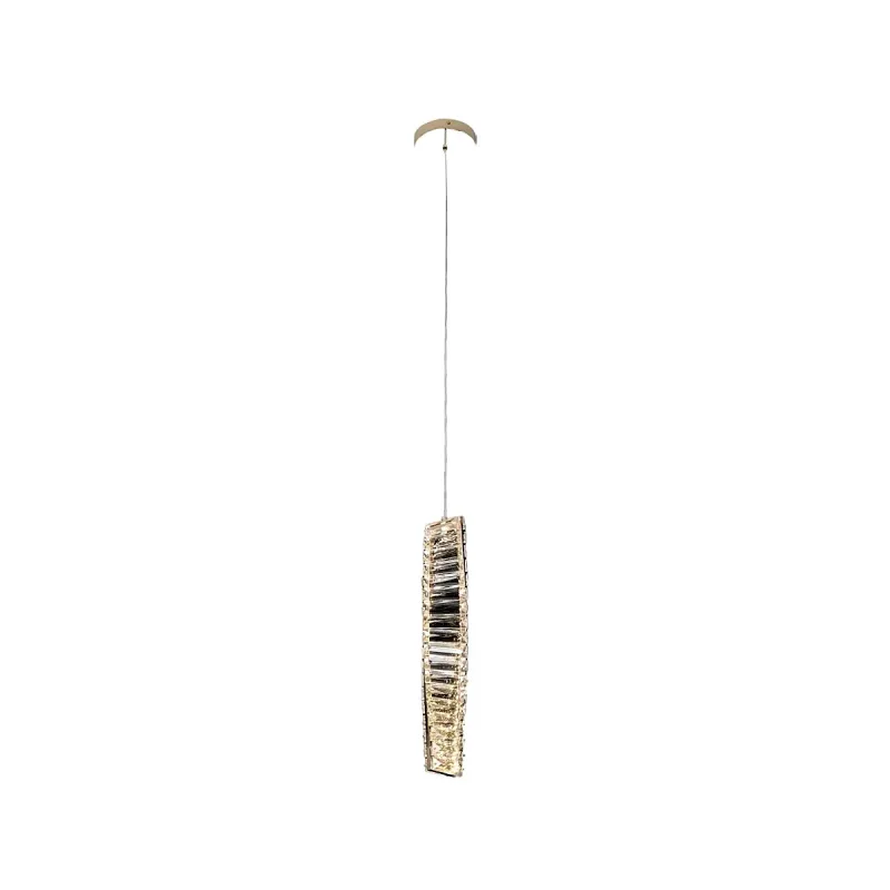 Pendente LED de Cristal e Metal Dourado 9W 3000K Bivolt 45cm - Sindora DCD02807