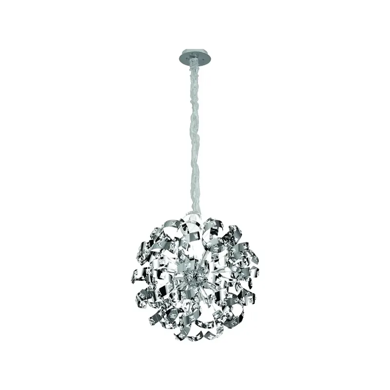Pendente de Cristal e Inox Cromado 18 Lâmpadas G9 68cm - Sindora DCD06202