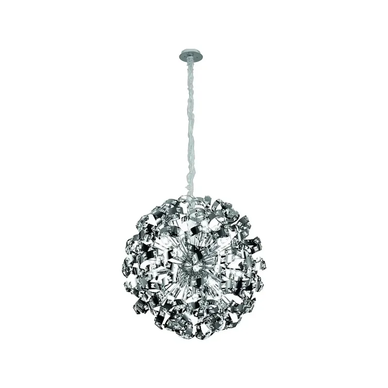 Pendente de Cristal e Inox Cromado 24 Lâmpadas G9 80cm - Sindora DCD06204