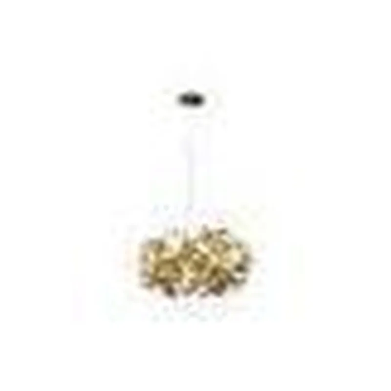 Pendente de Cristal e Inox Dourado 12 Lâmpadas G9 65x38cm - Sindora DCD06211