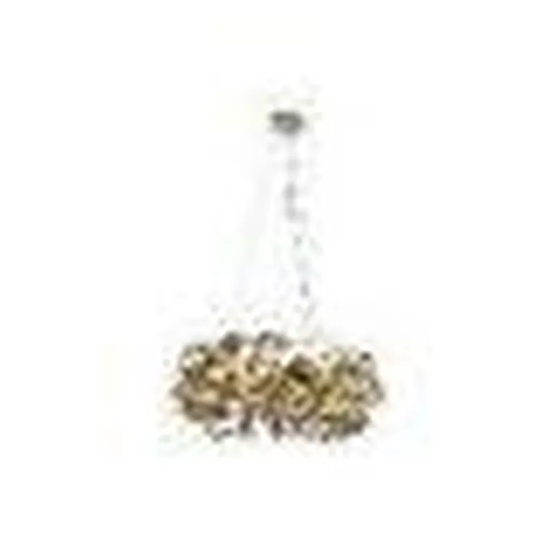 Pendente de Cristal e Inox Dourado 18 Lâmpadas G9 80x40cm - Sindora DCD06213