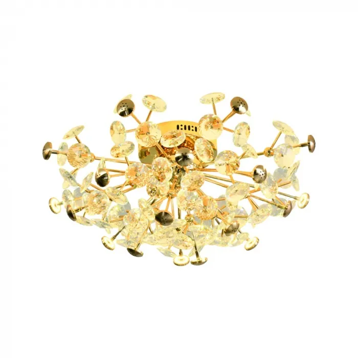Plafon (LAMPADA INCLUSO) 72x35CM G4x20 METAL DOURADO+CRISTAL | CANOPLA:19x6CM CX:53x38x24CM 10,6KG Sindora DCX06218