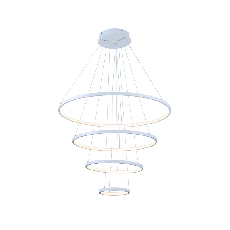 Lustre LED de Alumínio Branco e Silicone 125W 3000K Bivolt 20x40x60x80cm - Sindora DCD03111