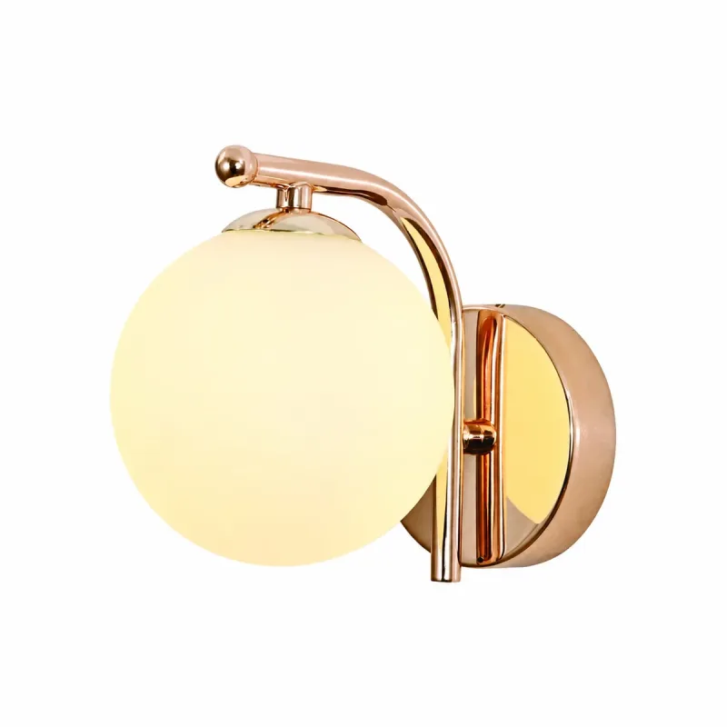 Arandela 15x15CM G9x1 METAL DOURADO+VIDRO BRANCO VIDRO:12x12CM | CANOPLA:10CM CX:23x23x18,5CM 0,8KG Sindora DCB04053